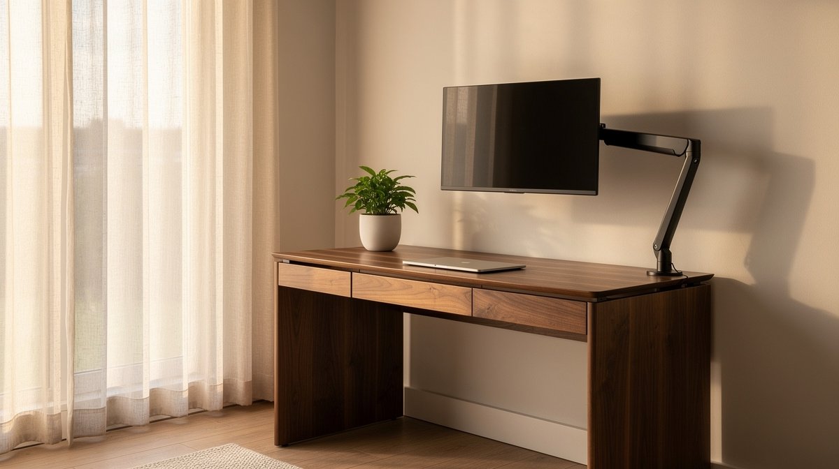 small space desk setup