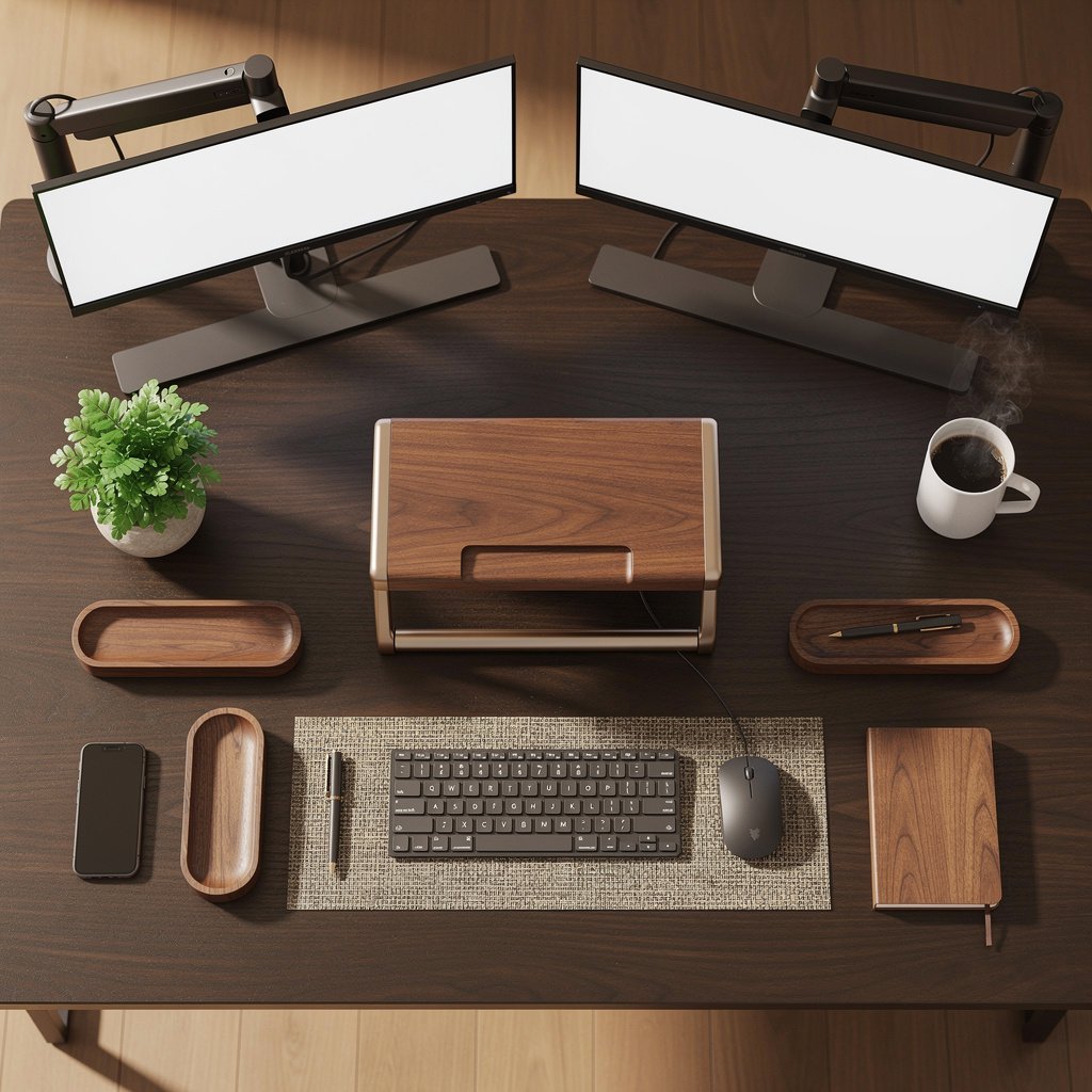 walnut desk setup - Illustration 3