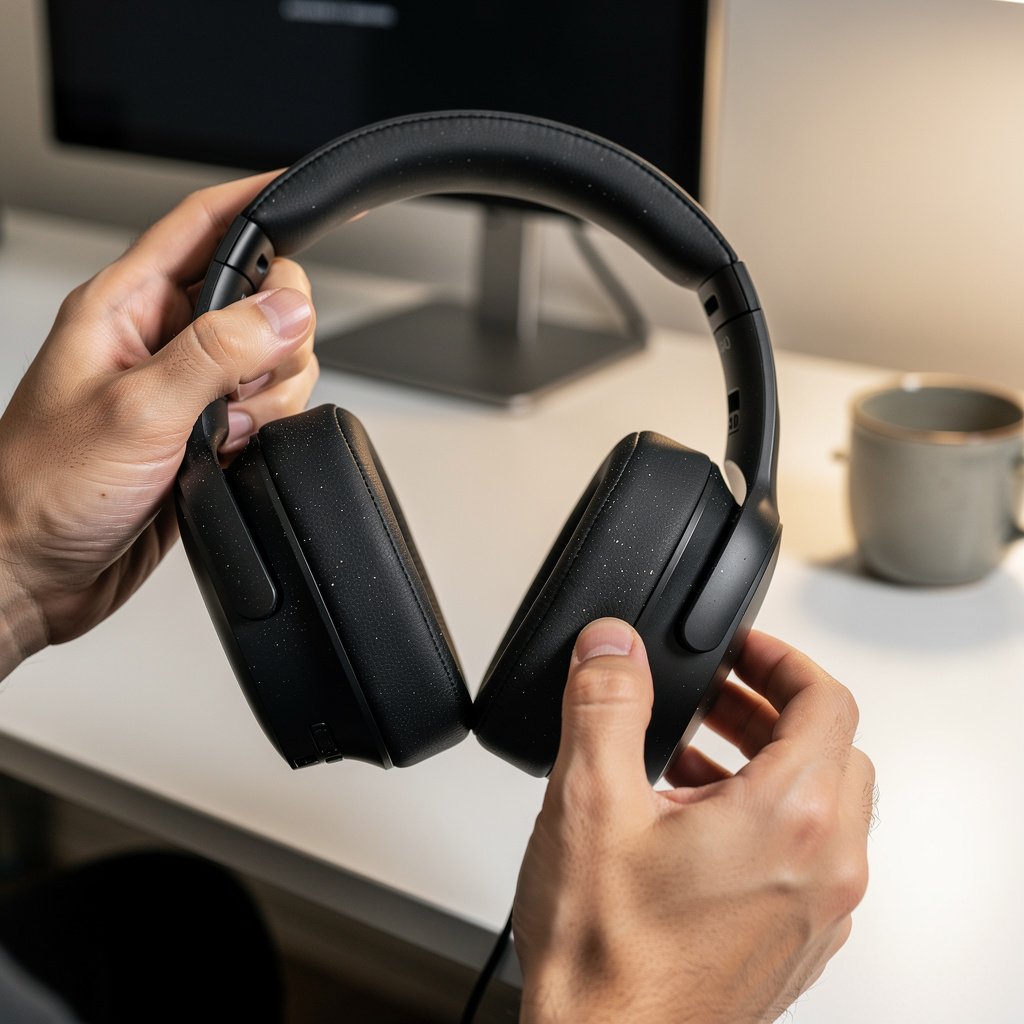 noise cancelling headphones desk - Illustration 2
