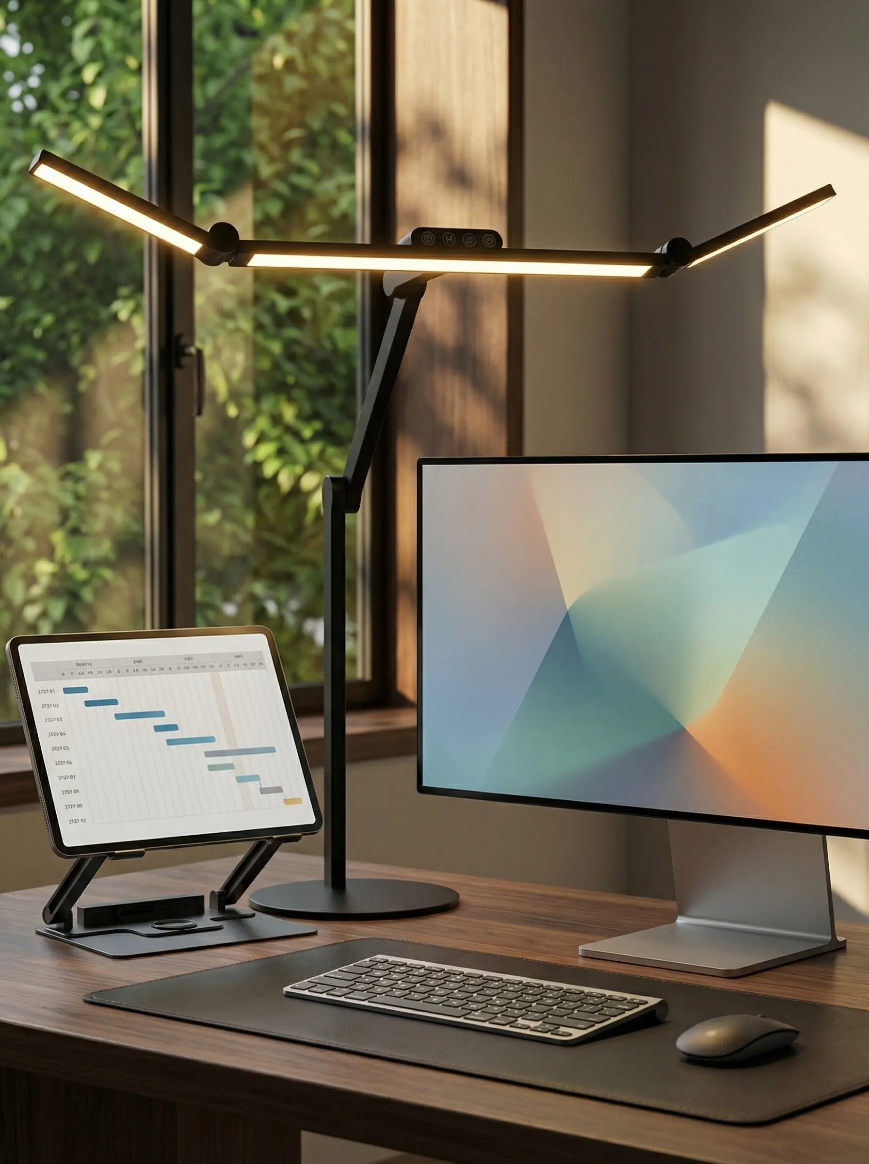 A photorealistic high end 202604061811 Desk Setup Guru