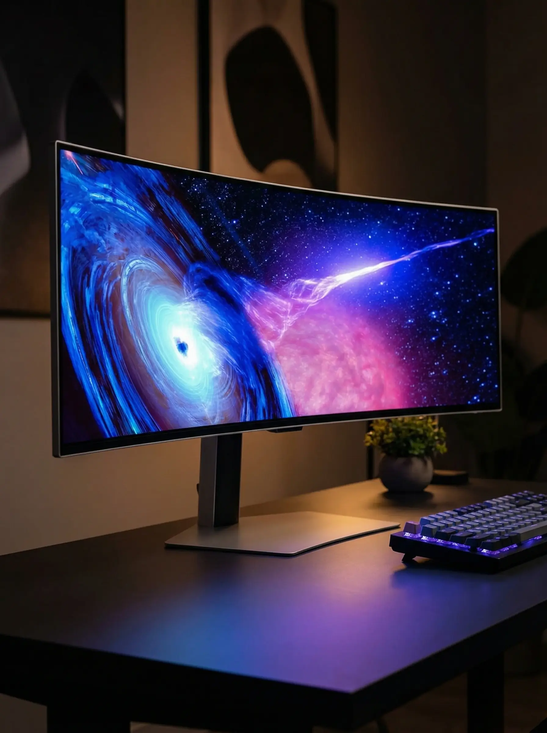 A sleek ultra wide 202604061621 Desk Setup Guru
