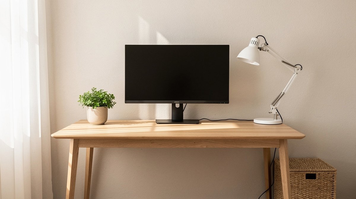 minimalist desk setup